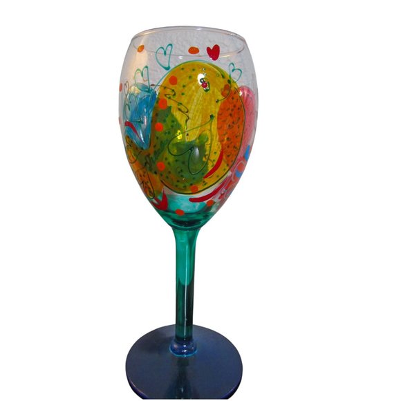 Set of 4 Hand Painted Wine Glasses - Picture 7 of 8